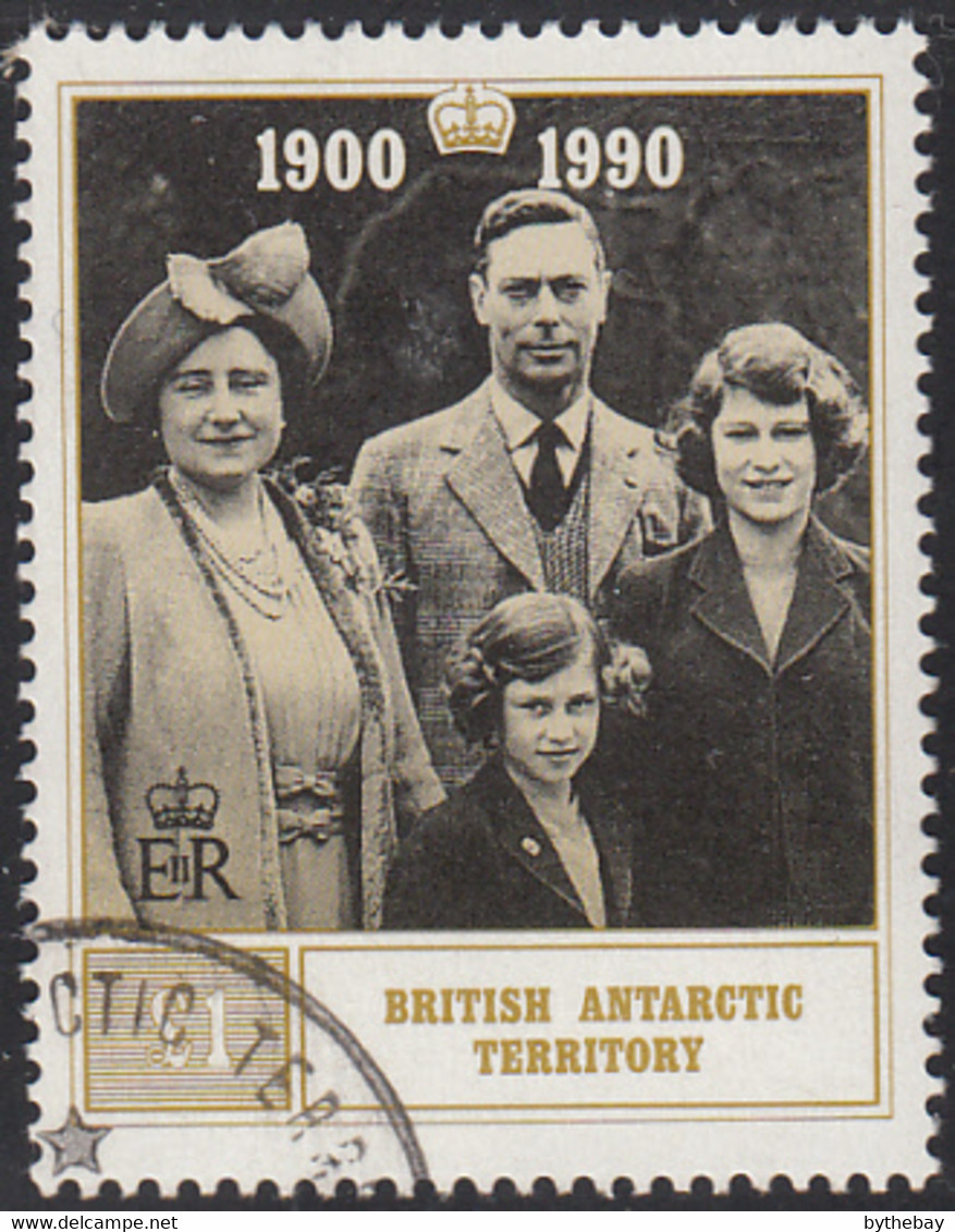 British Antarctic Territory 1990 Used Sc #171 1pd Queen Mother, Family Portrait 90th Birthday - Gebraucht