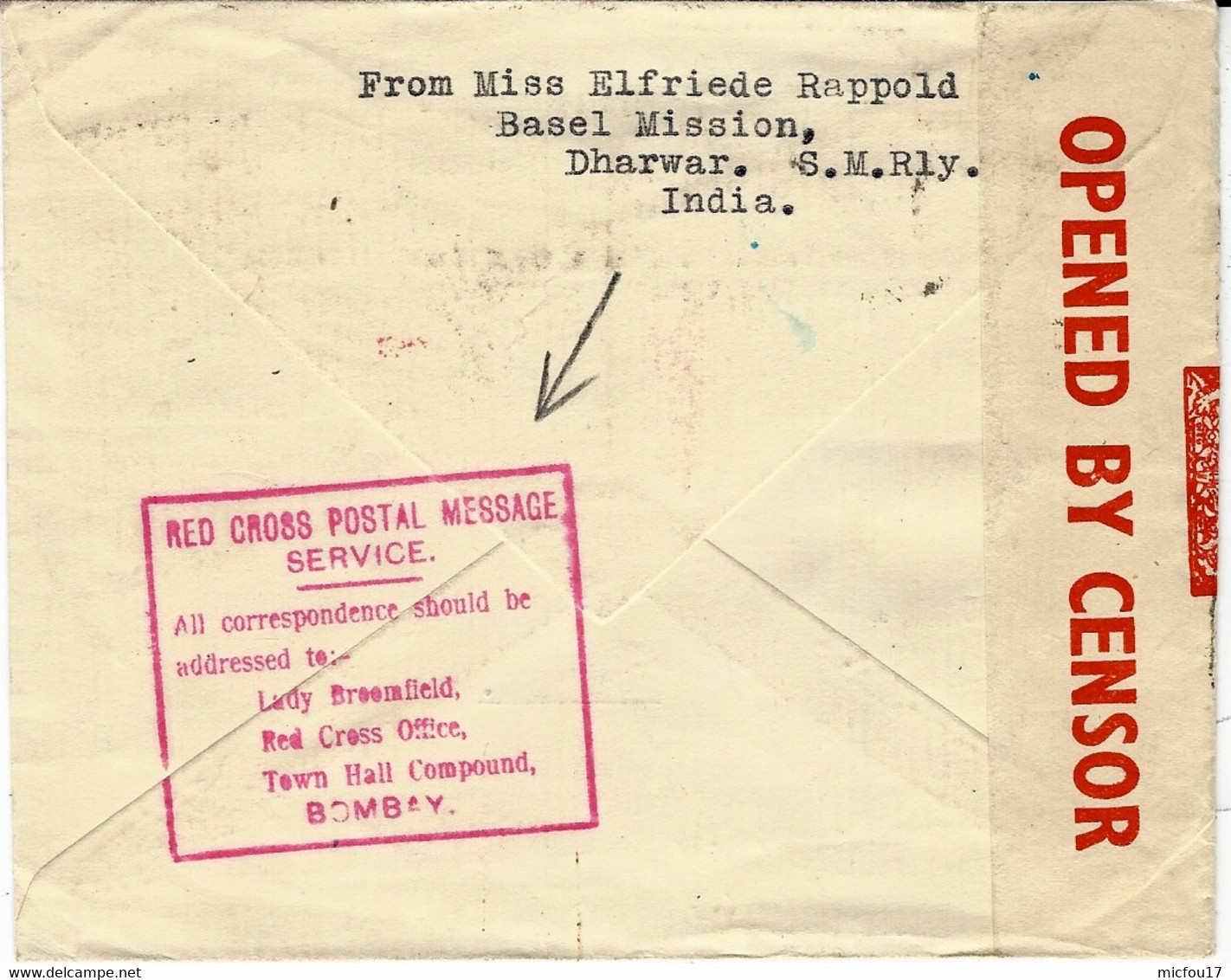 1941- Red Cross Cover From BOMBAY To Genève ( Switzerland ) - SUPERB - Dhar