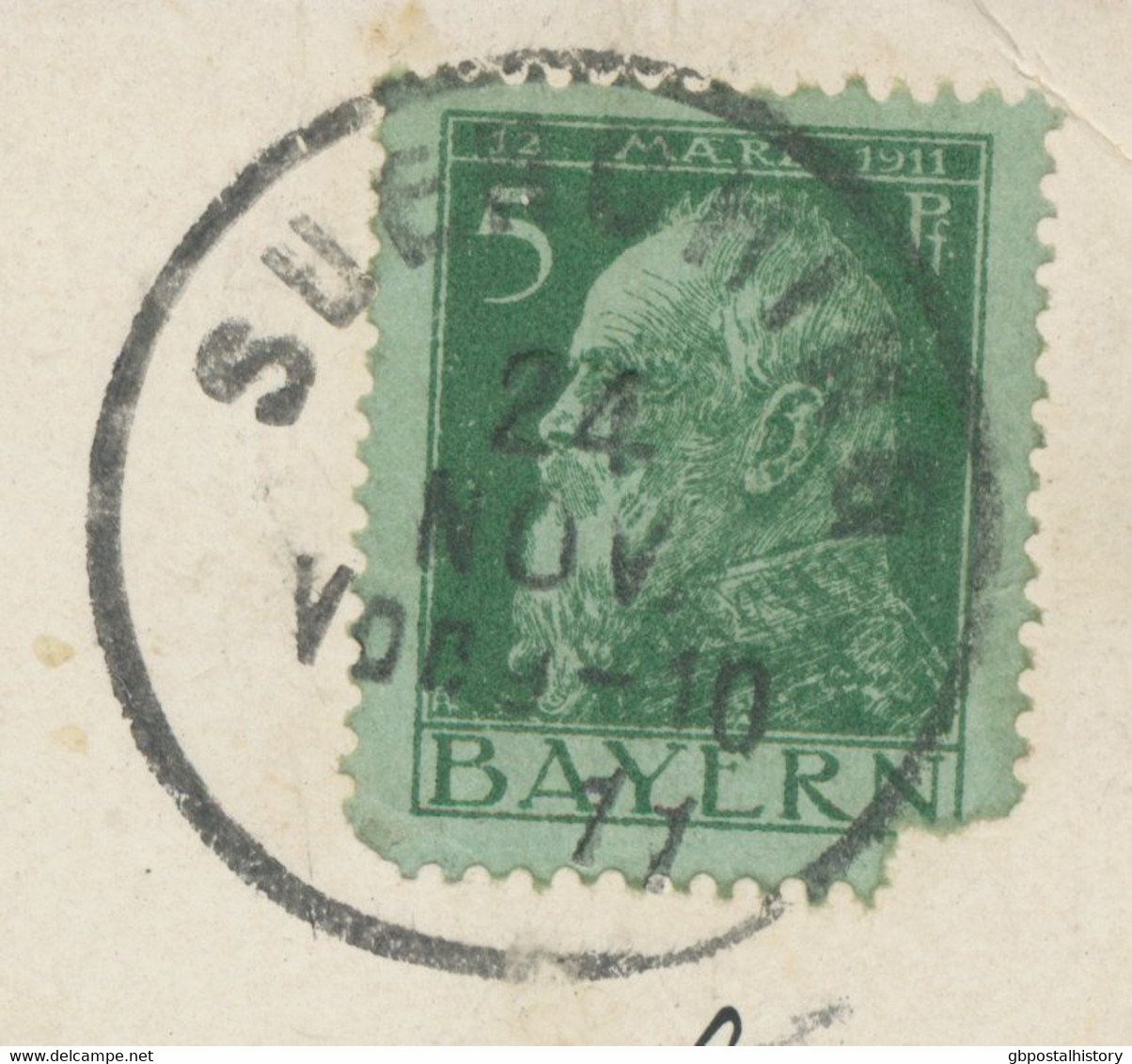 BAYERN ORTSSTEMPEL SUENCHING (SÜNCHING) K2 1911 AK – Marke Mängel - Briefe U. Dokumente