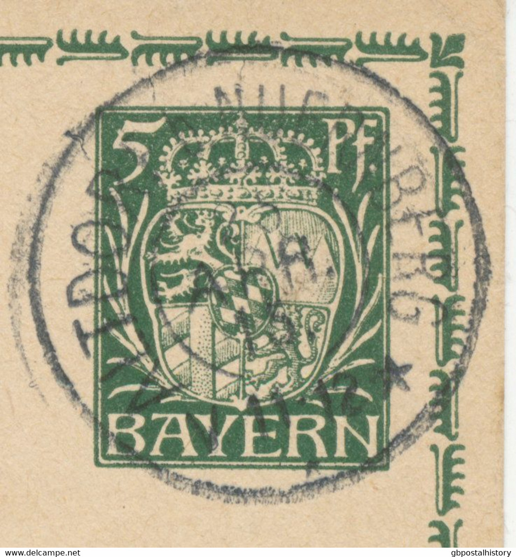 BAYERN ORTSSTEMPEL ALTDORF B. NUERNBERG K2 1915 5 Pf Wappen GA - Interi Postali