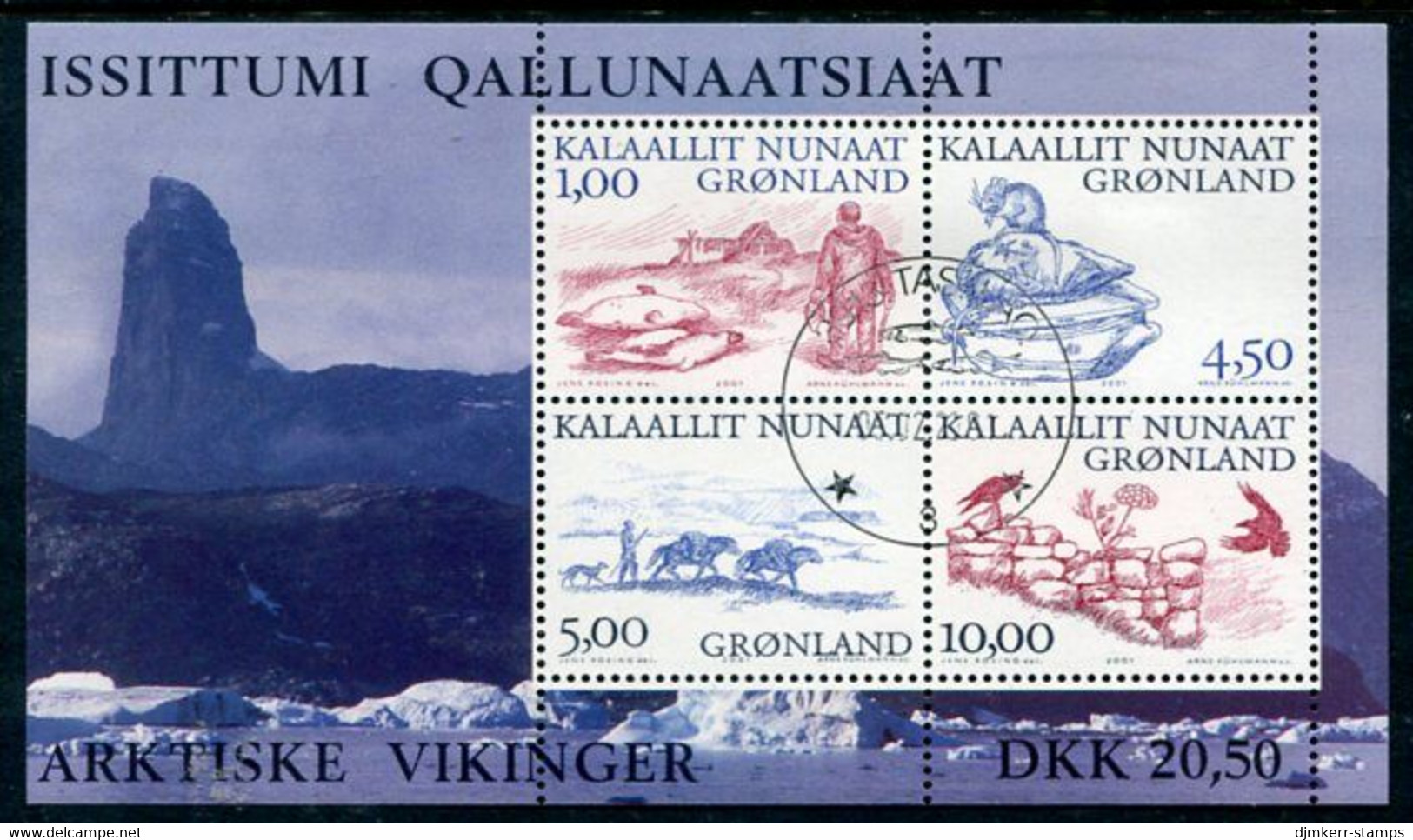 GREENLAND 2001 Arctic Vikings III Block  Used.  Michel Block 20 - Oblitérés