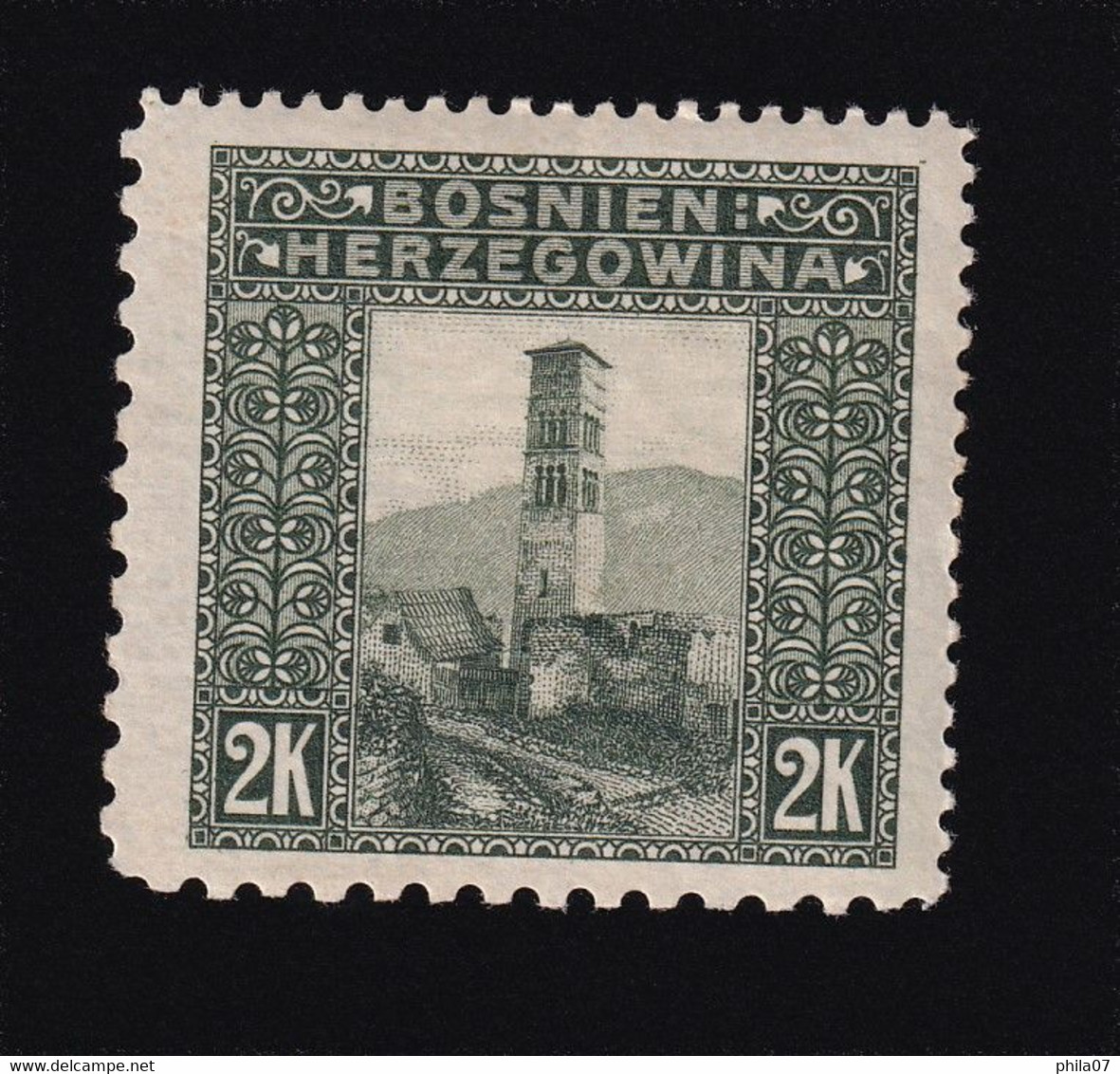 BOSNIA AND HERZEGOVINA - Landscape Stamp, 2 Krune, With Mixed Perforation Different Position 9 ½:9½:12½:12½, MH - Bosnia And Herzegovina