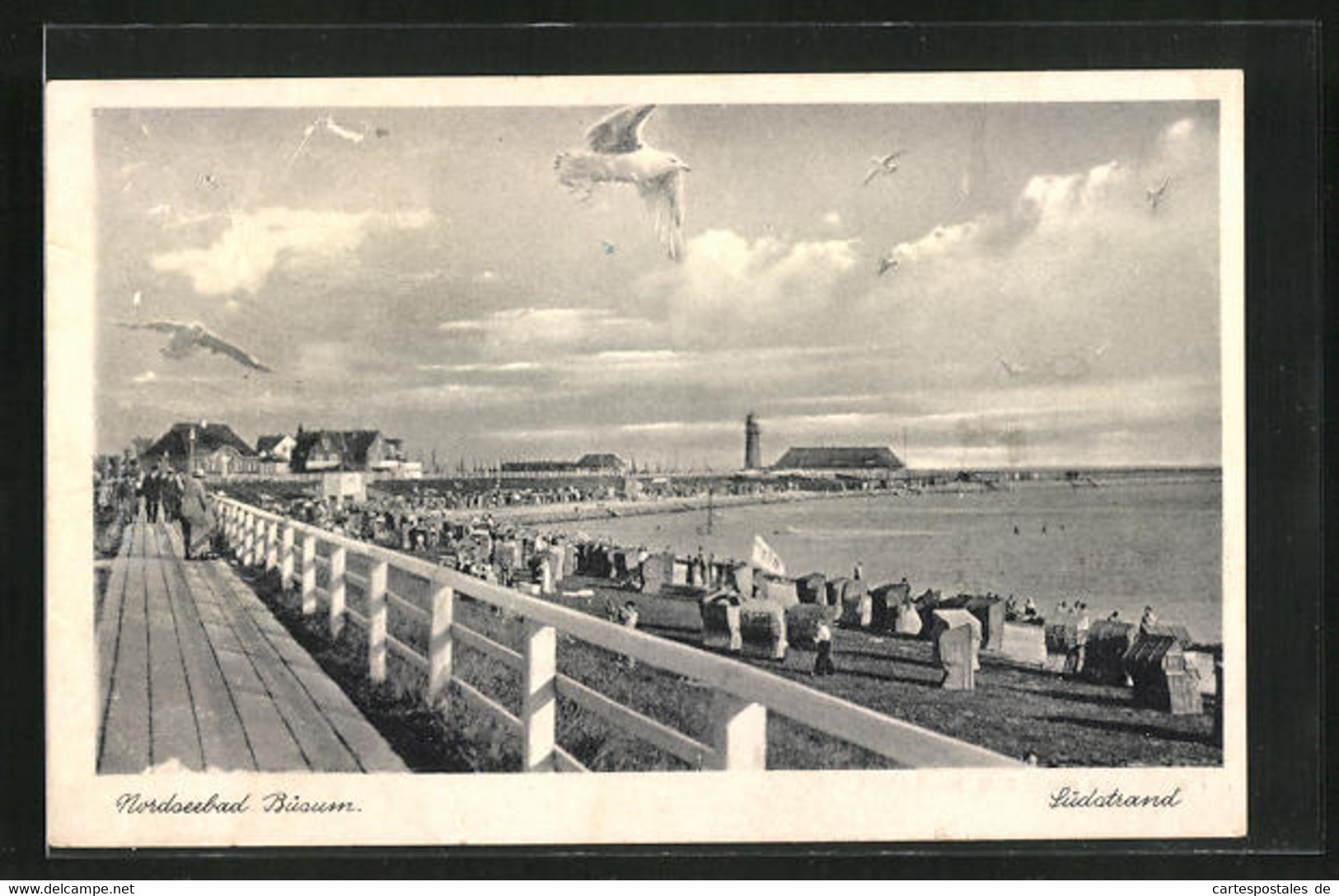 AK Nordseebad Büsum, Auf Der Promenade Am Südstrand - Buesum