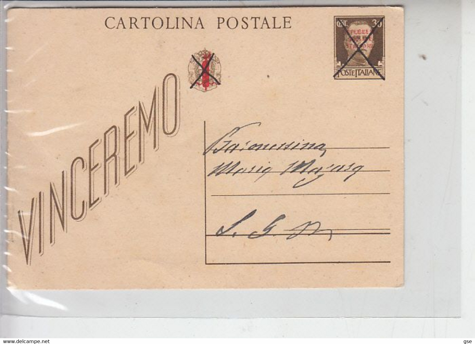 ITALIA  - C.P.   - "vinceremo" - Entiers Postaux