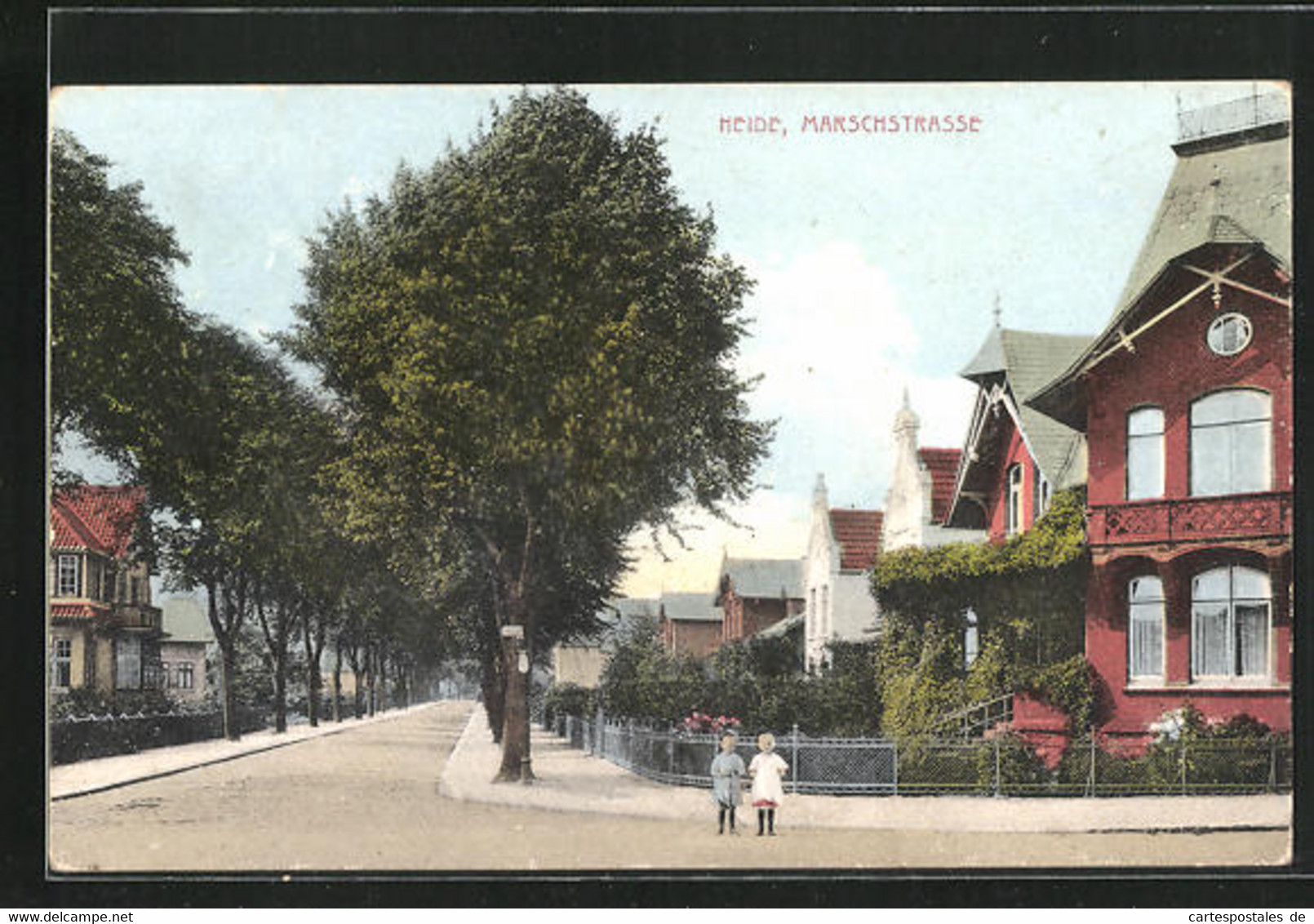 AK Heide / Holstein, Kleinkinder Vor Villen Der Marschstrasse - Heide