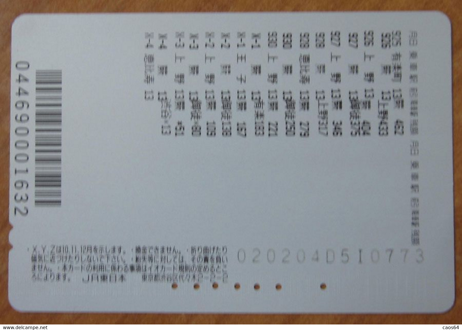 GIAPPONE Ticket Biglietto Treni - Express Trains - Cassiopeia E26 Railway JR B IO Card 5.000 ¥ - Usato - Monde
