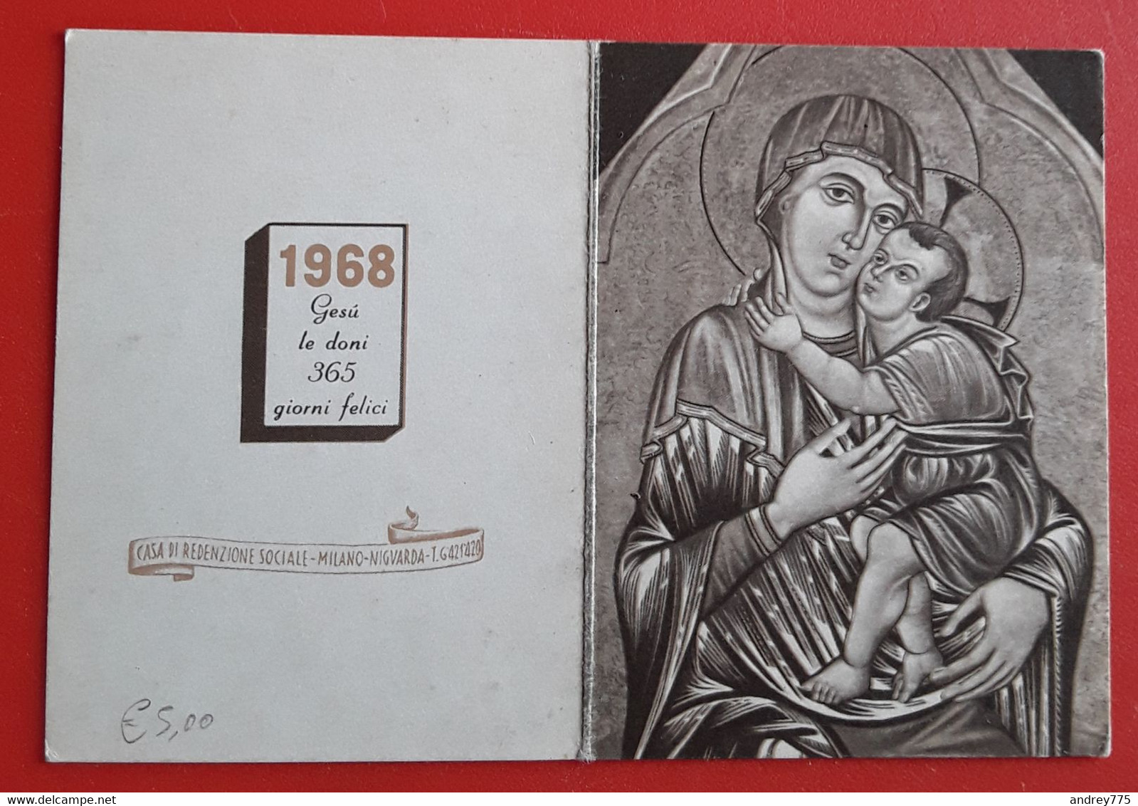 Calendarietto Religioso Anno 1968 - Petit Format : 1961-70