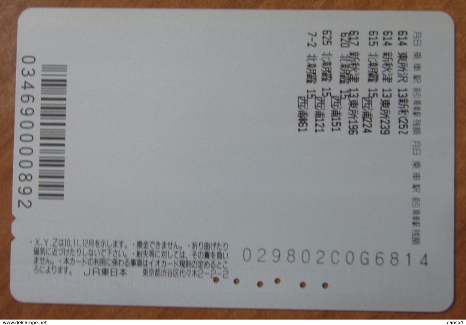 GIAPPONE Ticket Biglietto Treni - Fiori Flower Railway  IO Card 3.000 ¥ - Usato - Monde