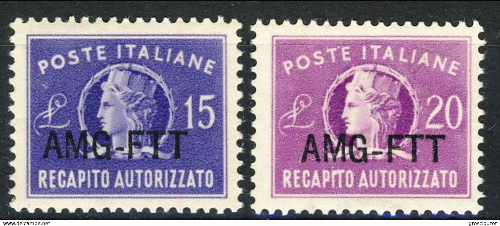 Trieste 1949-52 Recapito Autorizzato Sass. N. 4 - 5 MNH Cat. € 18 - Paketmarken/Konzessionen