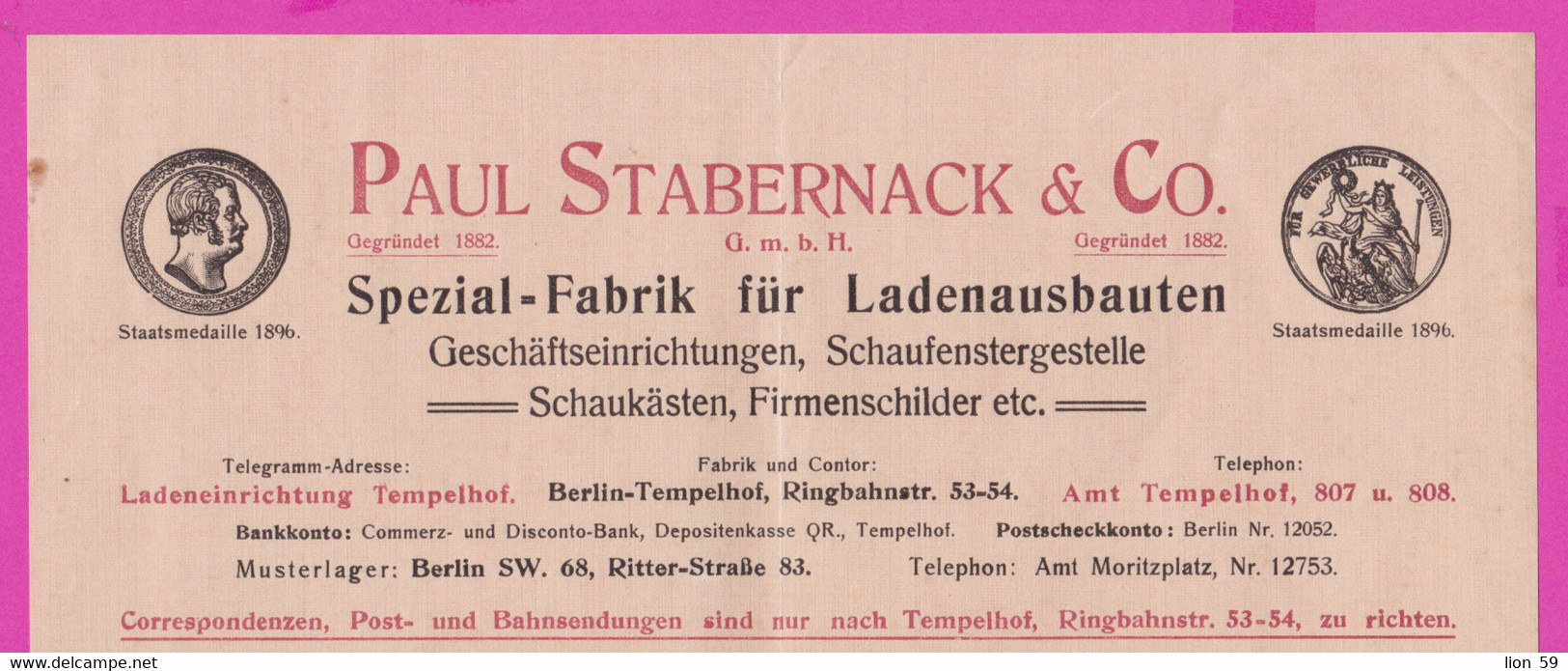 262115 / Germany 1914 Berlin - Paul Stabernack & Co. Spezialfabrik Für Ladeneinbauten , Geschäftseinrichtungen - Straßenhandel Und Kleingewerbe