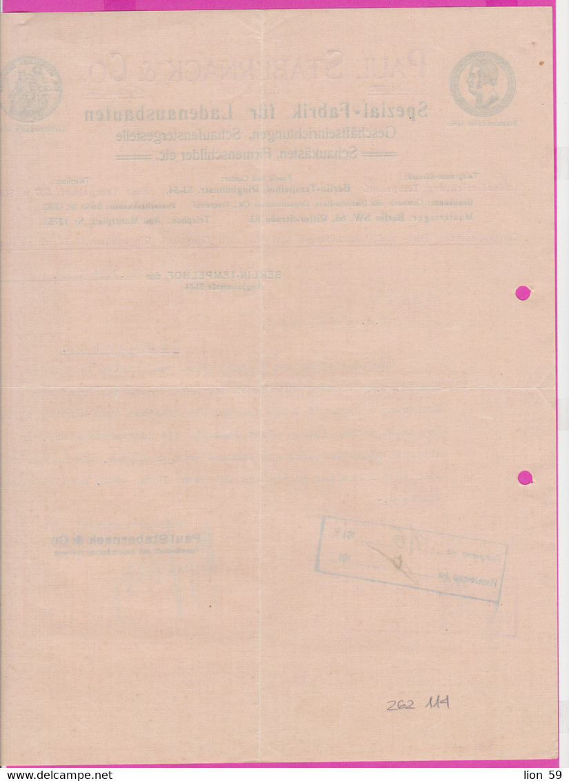 262114 / Germany 1914 Berlin - Paul Stabernack & Co. Spezialfabrik Für Ladeneinbauten , Geschäftseinrichtungen - Ambachten