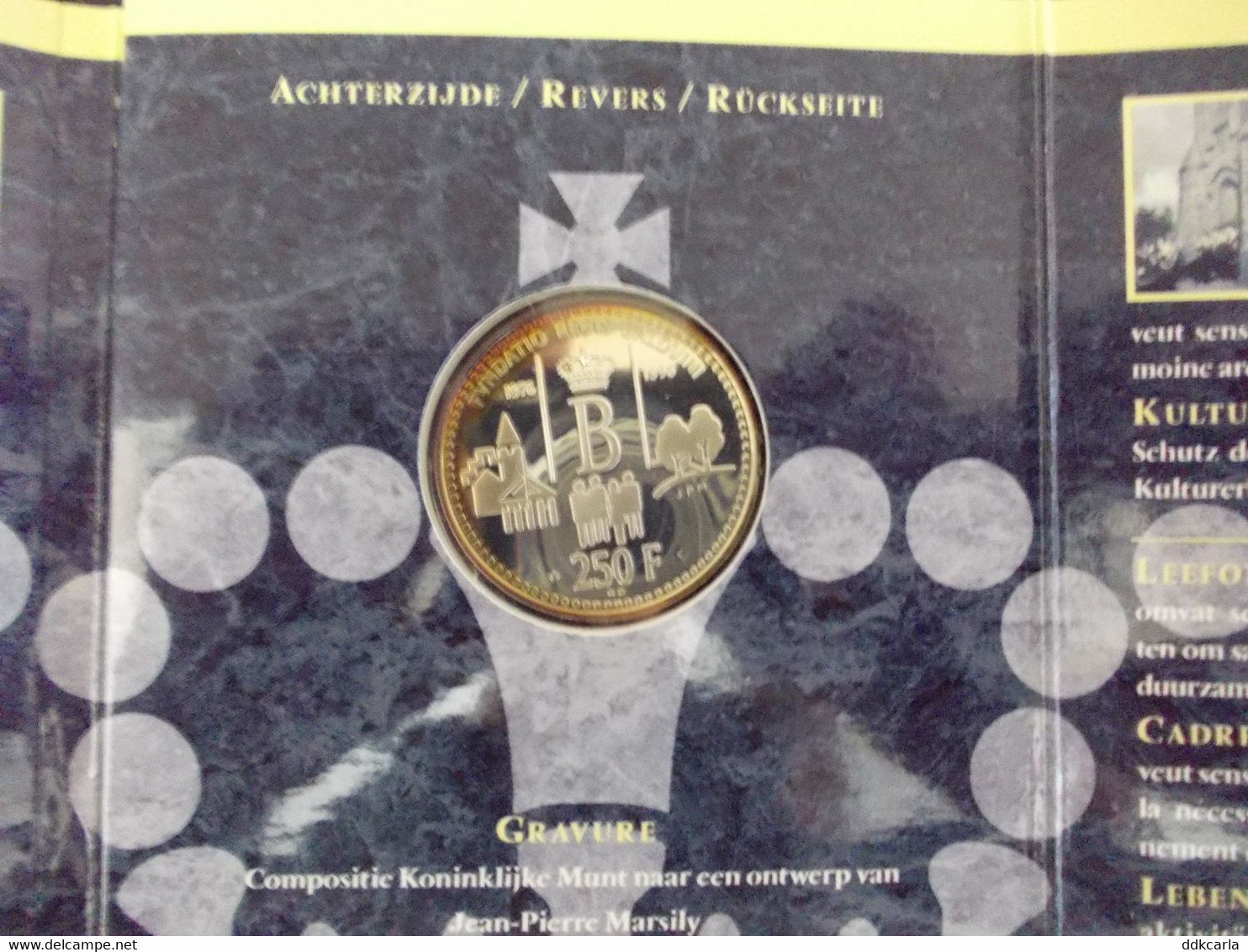 C/ FDC Zilveren Herdenkingsmunt Boudewijn 1976-1996 - 250Fr In Info Pochet - FDEC, BU, BE & Münzkassetten