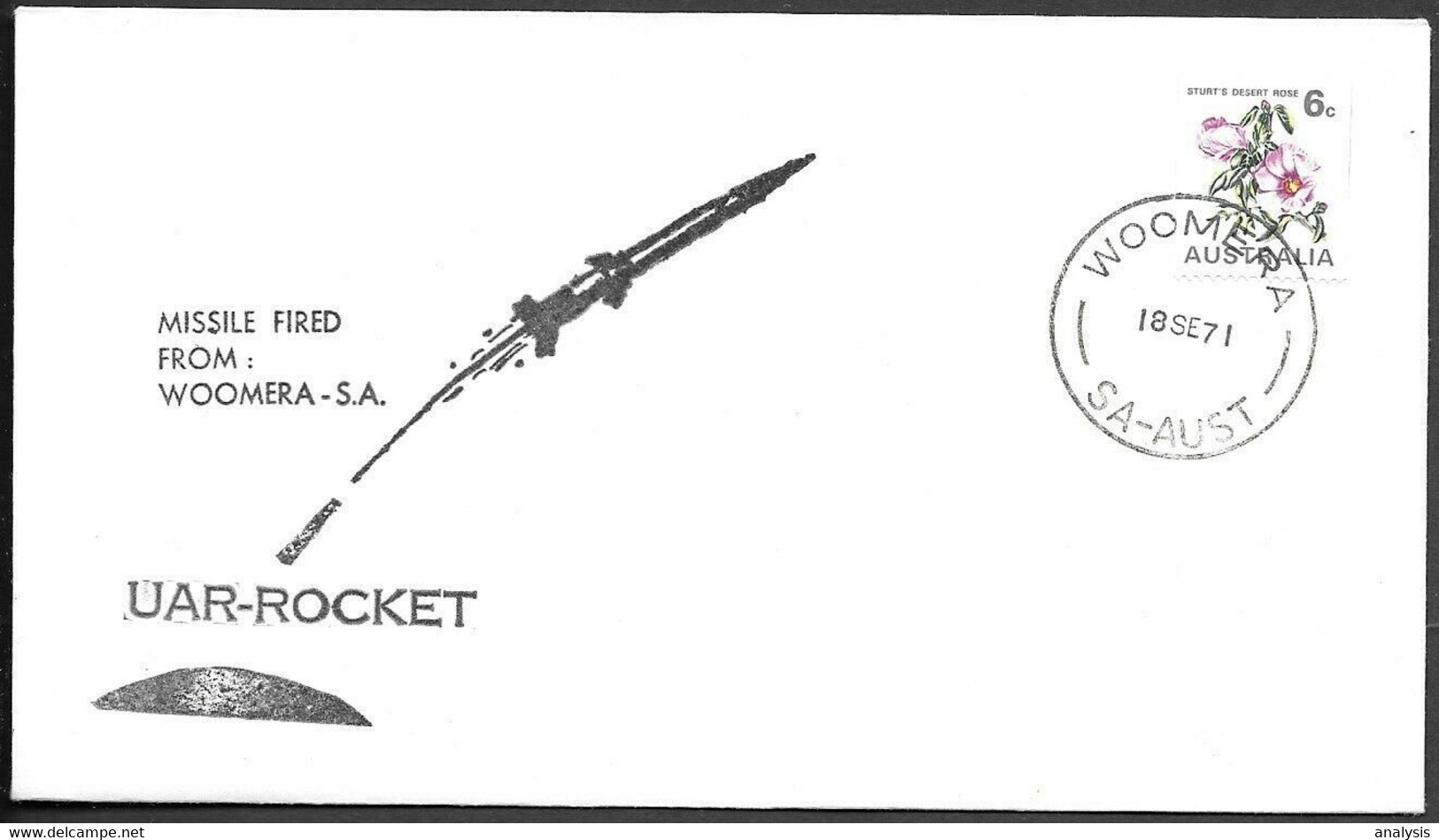 Australia Space Cover 1971. Upper Atmosphere Rocket Launch Woomera - Oceanía