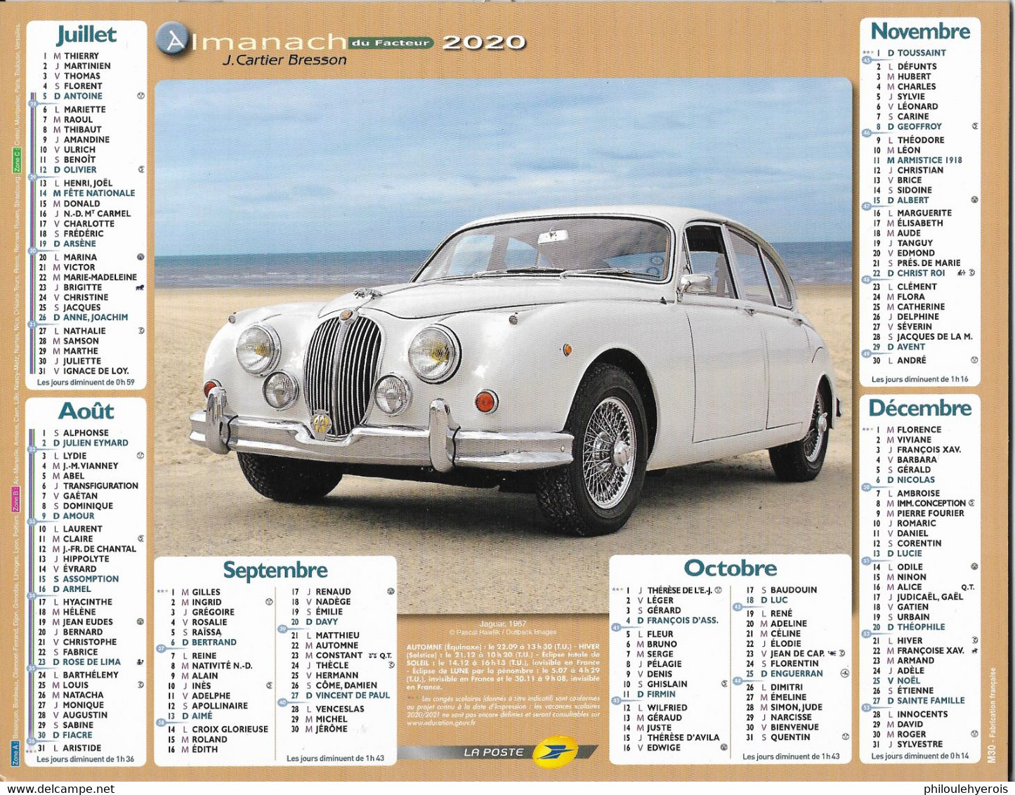 CALENDRIER 2020  VOITURES  Jaguar 1967 Et Volkswagen Coccinelle - Groot Formaat: 2001-...