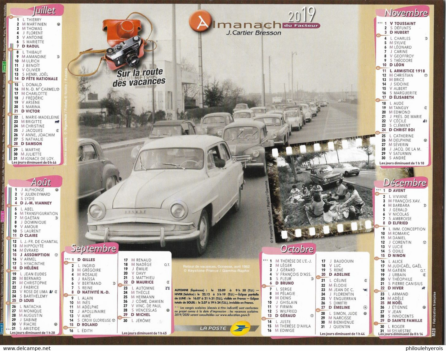 CALENDRIER 2019  VOITURES Sur La Route Des Vacances - Grand Format : 2001-...