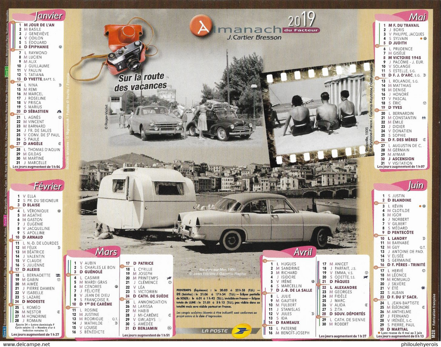 CALENDRIER 2019  VOITURES Sur La Route Des Vacances - Grand Format : 2001-...