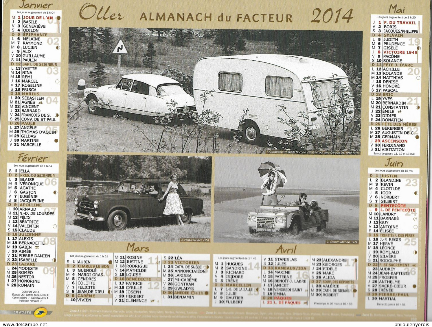 CALENDRIER 2014  VOITURES  Citroen, Renault, Fiat Et Peugeot - Groot Formaat: 2001-...