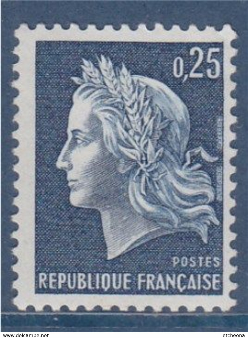 Type Marianne De Cheffer  Taille Douce  25c Bleu N°1535 Neuf - 1967-1970 Marianna Di Cheffer