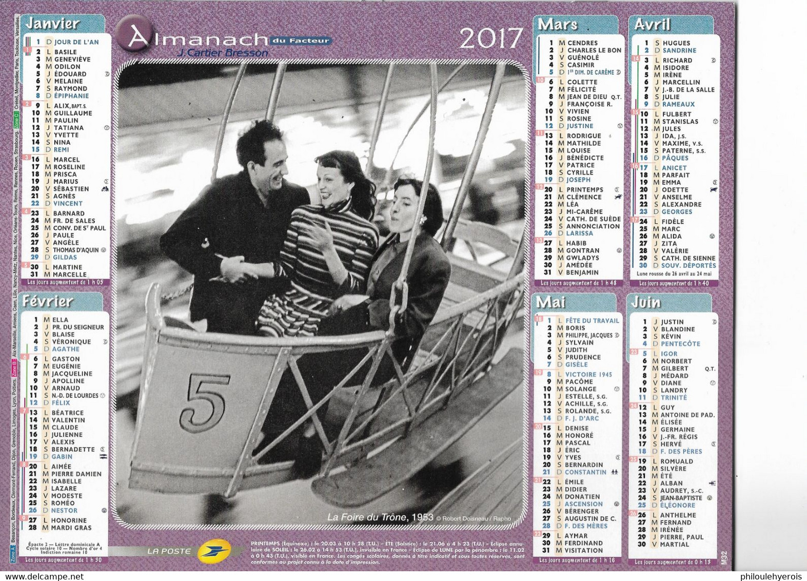 CALENDRIER 2017  PHOTO DOISNEAU - Grand Format : 2001-...