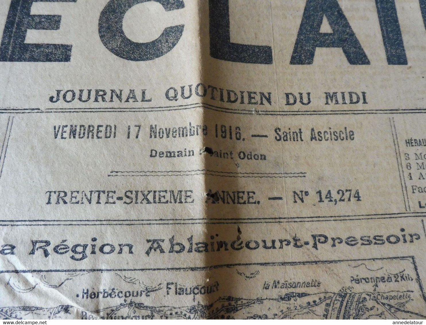 1916  L'ÉCLAIR   :  La Guerre Sur Tous Les Fronts ; Héroïque Caporal Michel Martin De Fitou; Listes Noires Aux USA ; Etc - Informations Générales