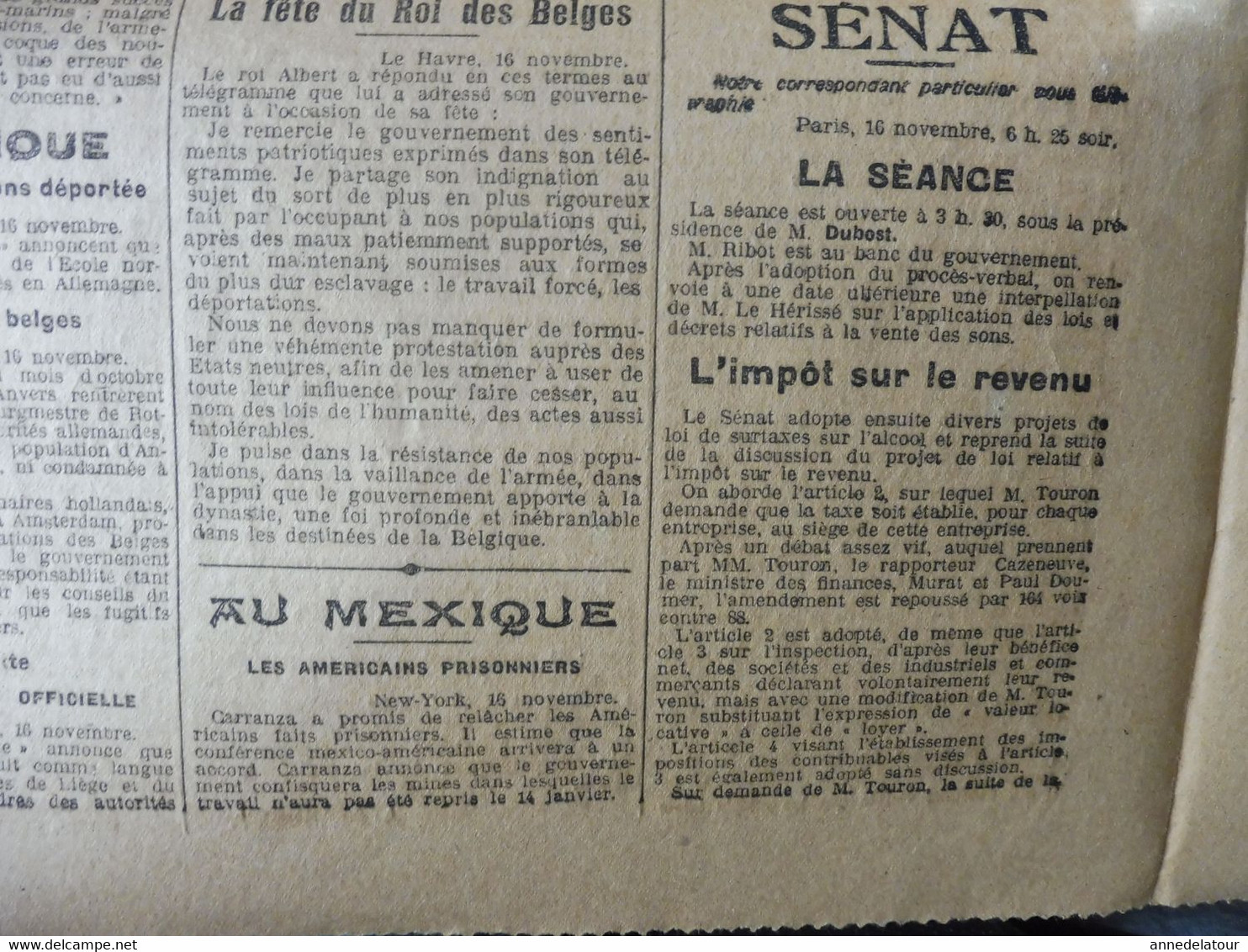 1916  L'ÉCLAIR   :  La guerre sur tous les fronts ; Héroïque caporal Michel Martin de Fitou; Listes noires aux USA ; etc