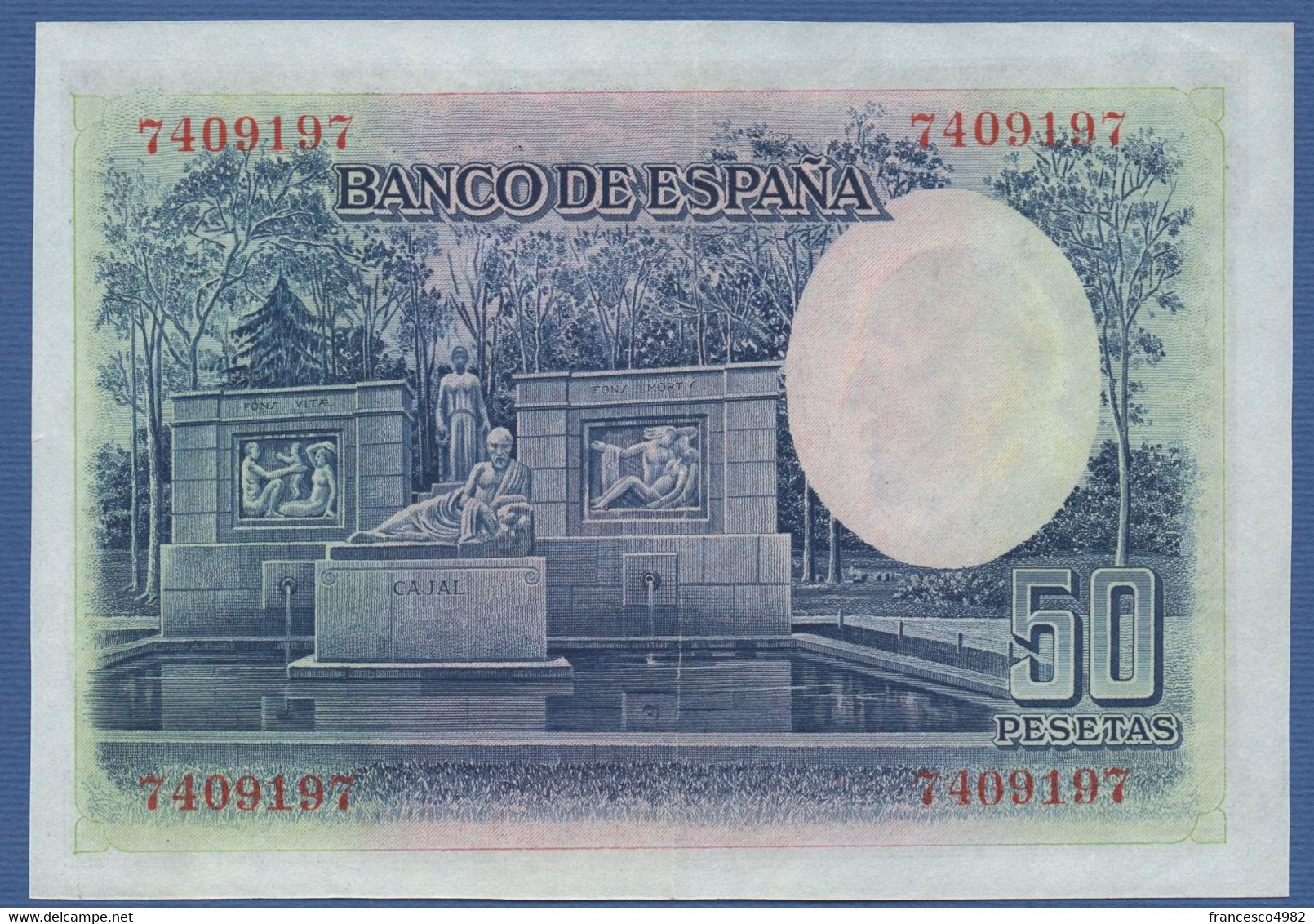 SPAIN - P. 88 – 50 Pesetas 1935- XF/AU - Central Fold - Pressed - 50 Pesetas