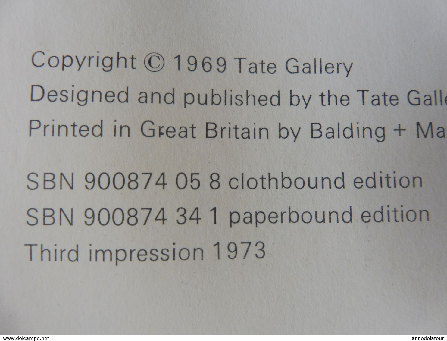 THE TATE GALLERY  (édition 1973 ) - Art