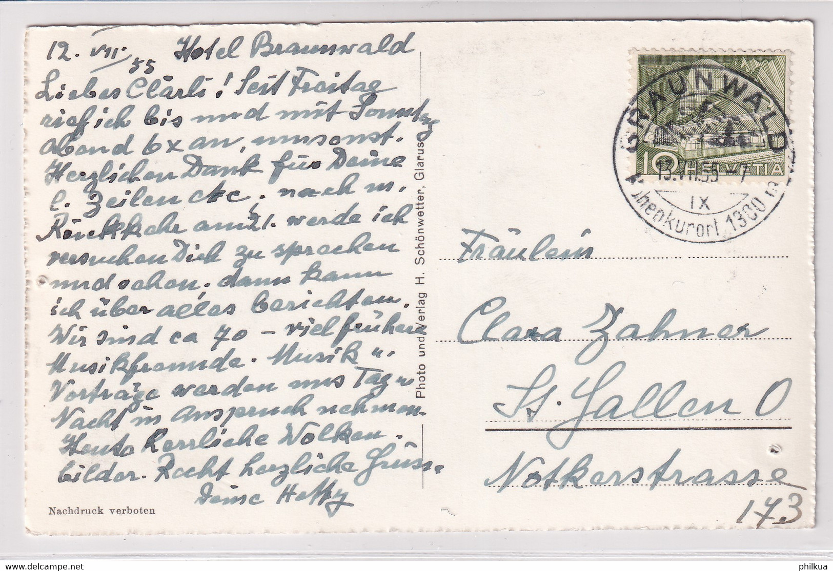 Braunwald - Kirchli Mit Orstock - K-Stempel - Braunwald