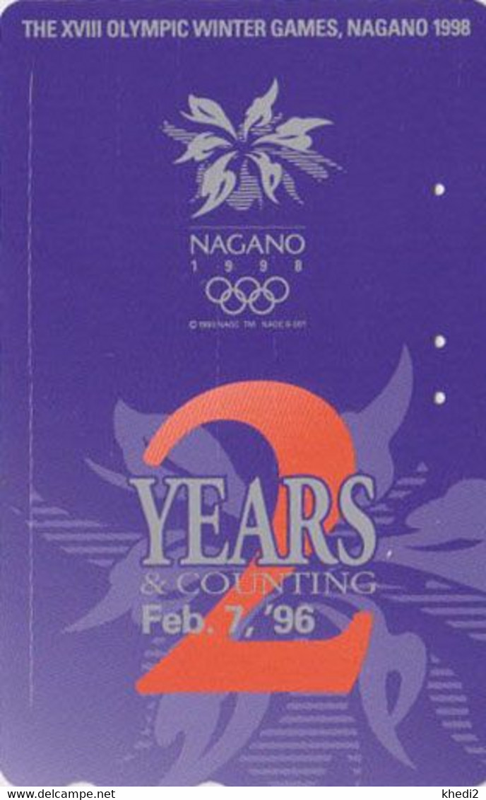 TC JAPON / 270-03459 - SPORT - JEUX OLYMPIQUES NAGANO ** 2 YEARS ** - OLYMPIC GAMES JAPAN Free Phonecard - Olympische Spiele