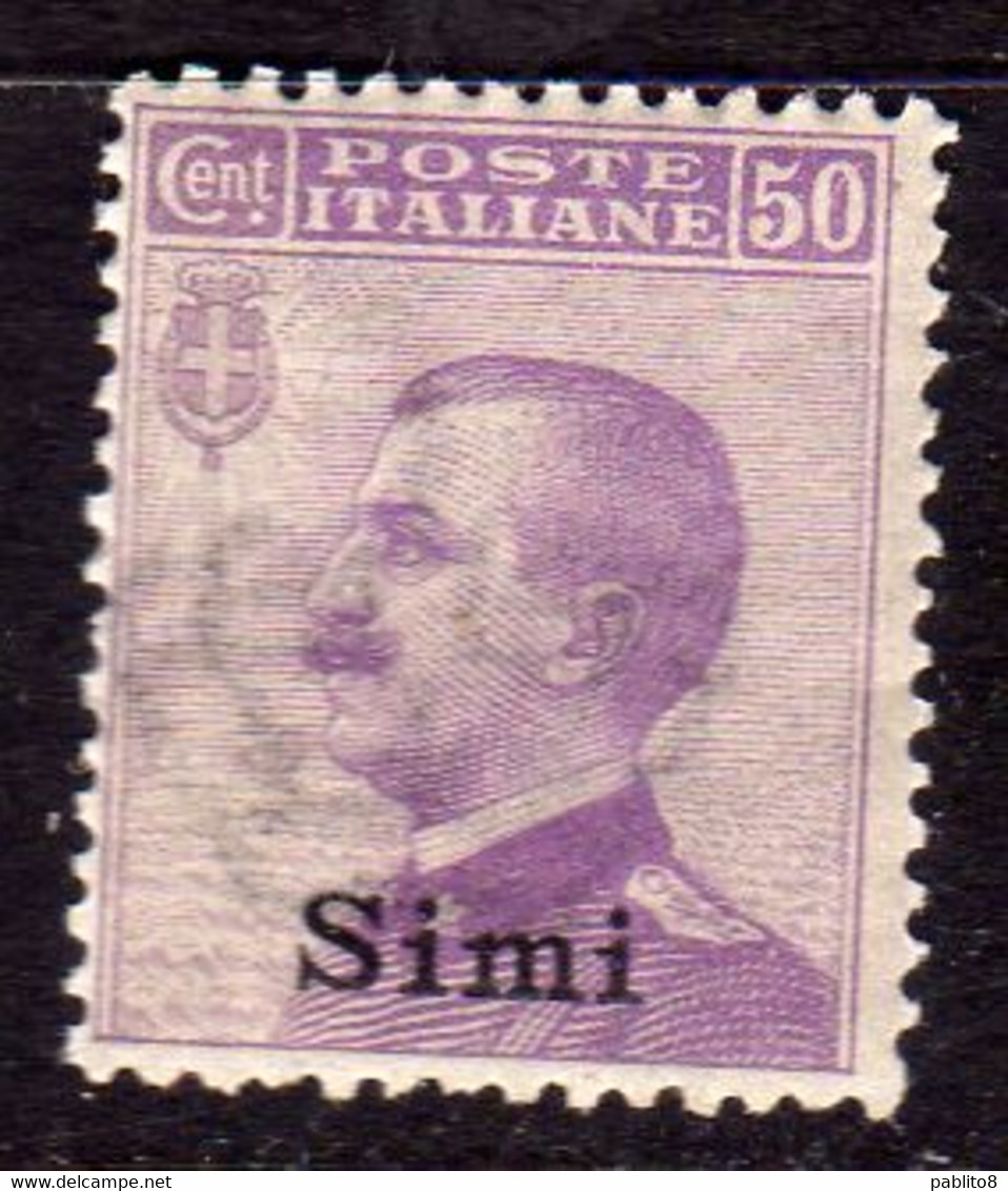 COLONIE ITALIANE DELL'EGEO 1912 SIMI SOPRASTAMPATO D'ITALIA ITALY OVERPRINTED CENT. 50c MNH BEN CENTRATO - Ägäis (Simi)