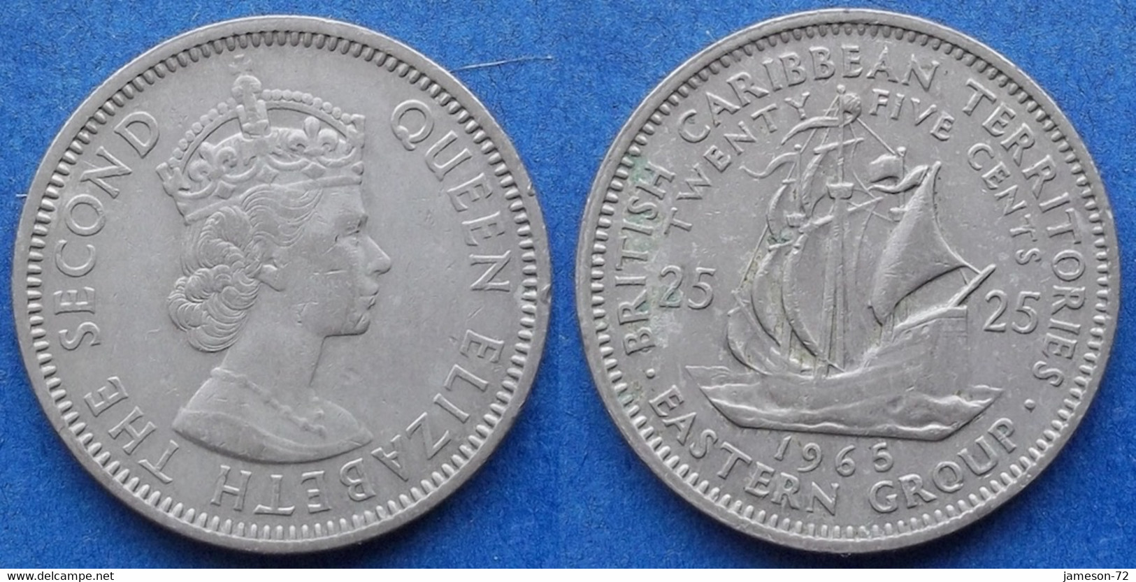 BRITISH CARIBBEAN TERRITORIES - 25 Cents 1965 KM#6 Elizabeth II- Edelweiss Coins - Territoires Britanniques Des Caraïbes