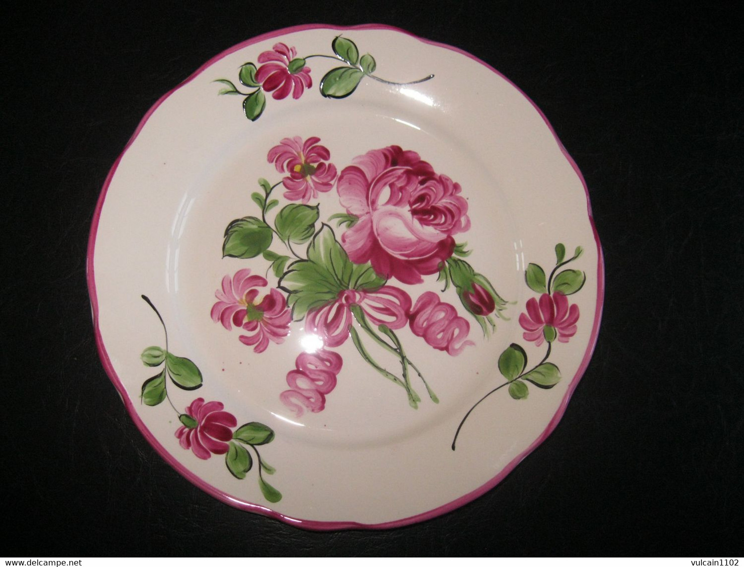 ANCIENNE ASSIETTE EN FAIENCE DECOR REVERBERE NUMEROTEE SIGNEE - Est (FRA)