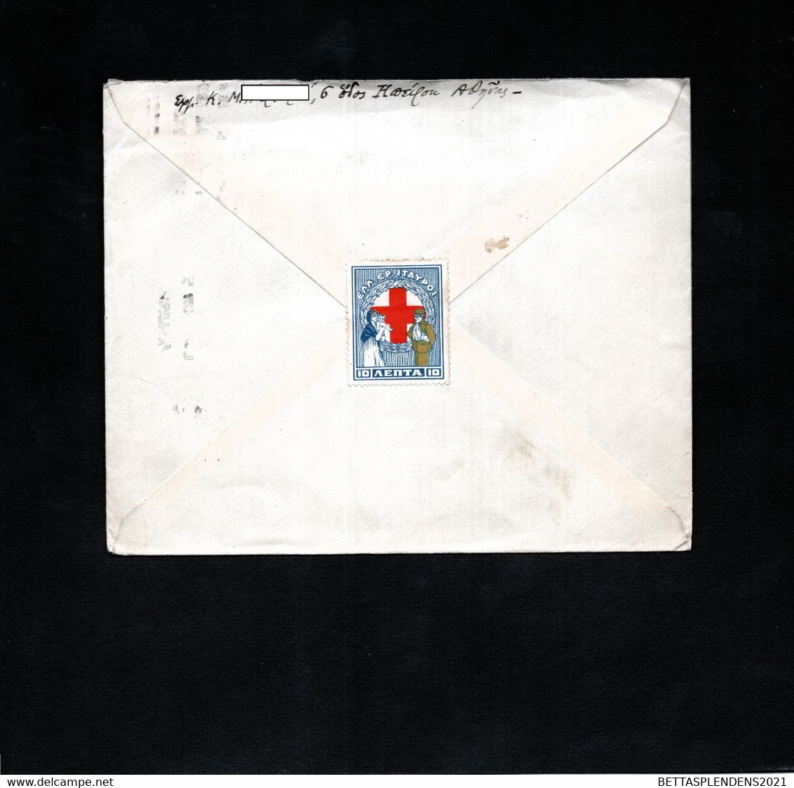 LSC 1927 Grece Pour La France - Cachet Sur Timbres YT 356 & Vignette Croix Rouge Au Dos - Other & Unclassified