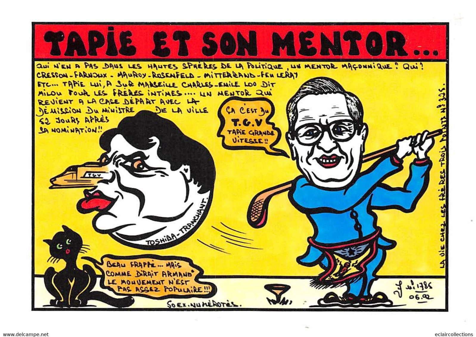 Sport:   Golf        Satyrique Politique. Tapie Et Son Mentor .  Illustré. Tirage 50    (voir Scan) - Golf