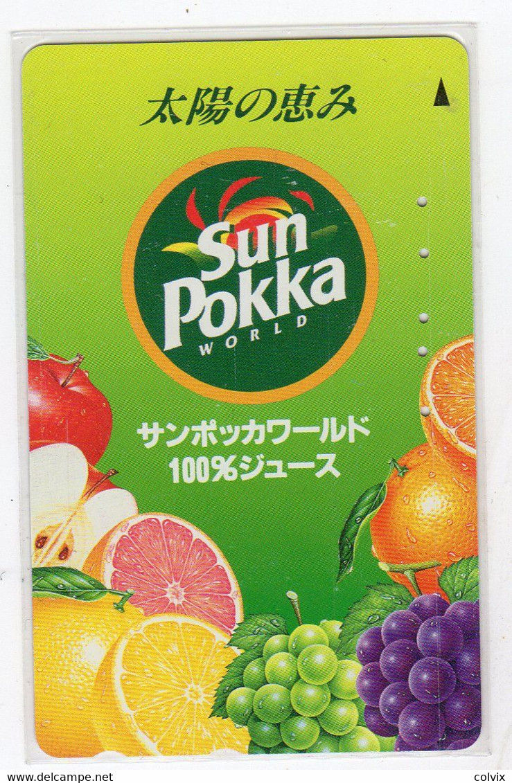 JAPON TELECARTE SUN POKKA Boisson Aux Fruits Pamplemousse Raisin Pomme - Alimentación