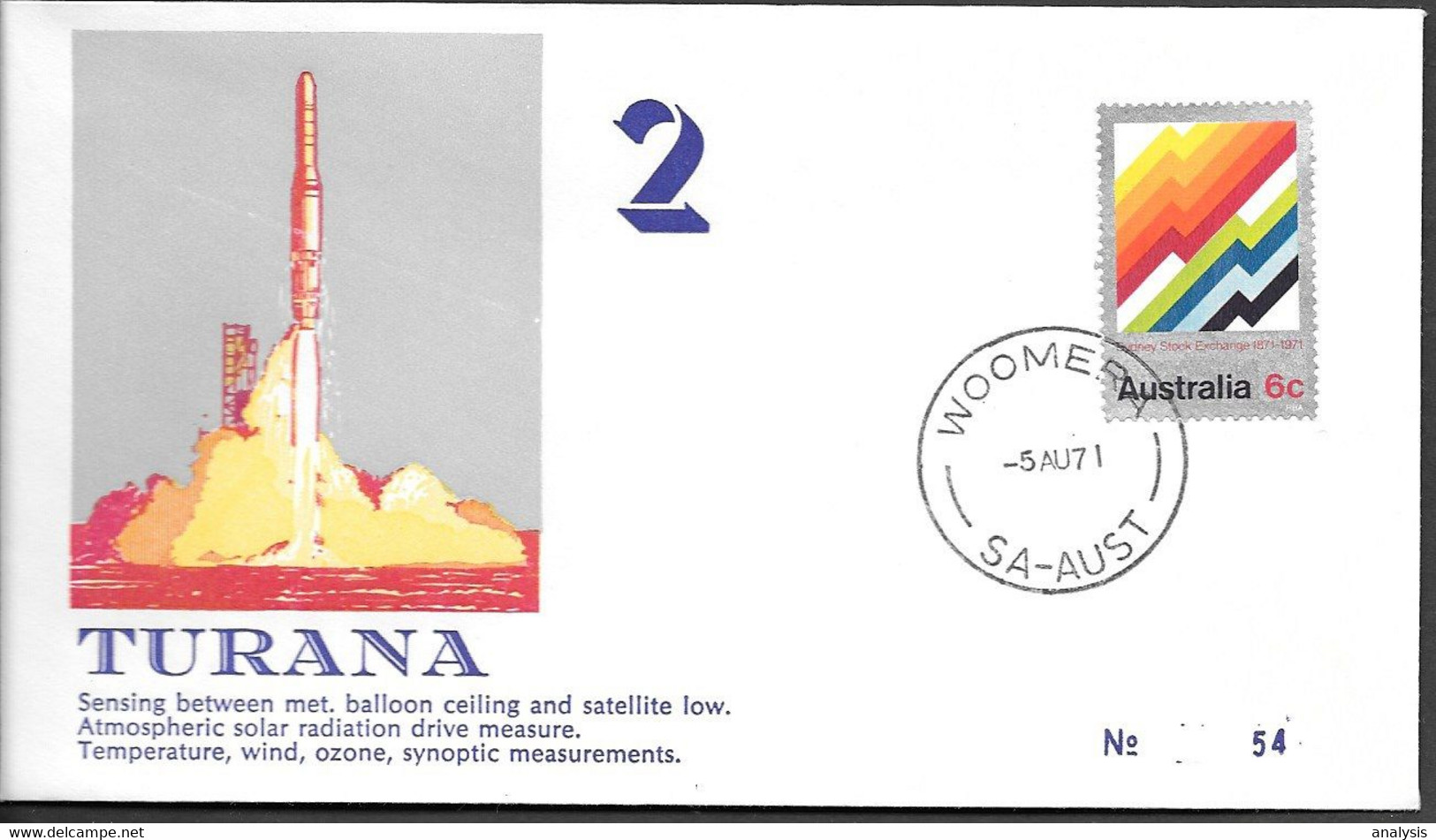 Australia Space Cover 1971. Atmospheric Rocket Turana Launch. Woomera ##02 - Oceania