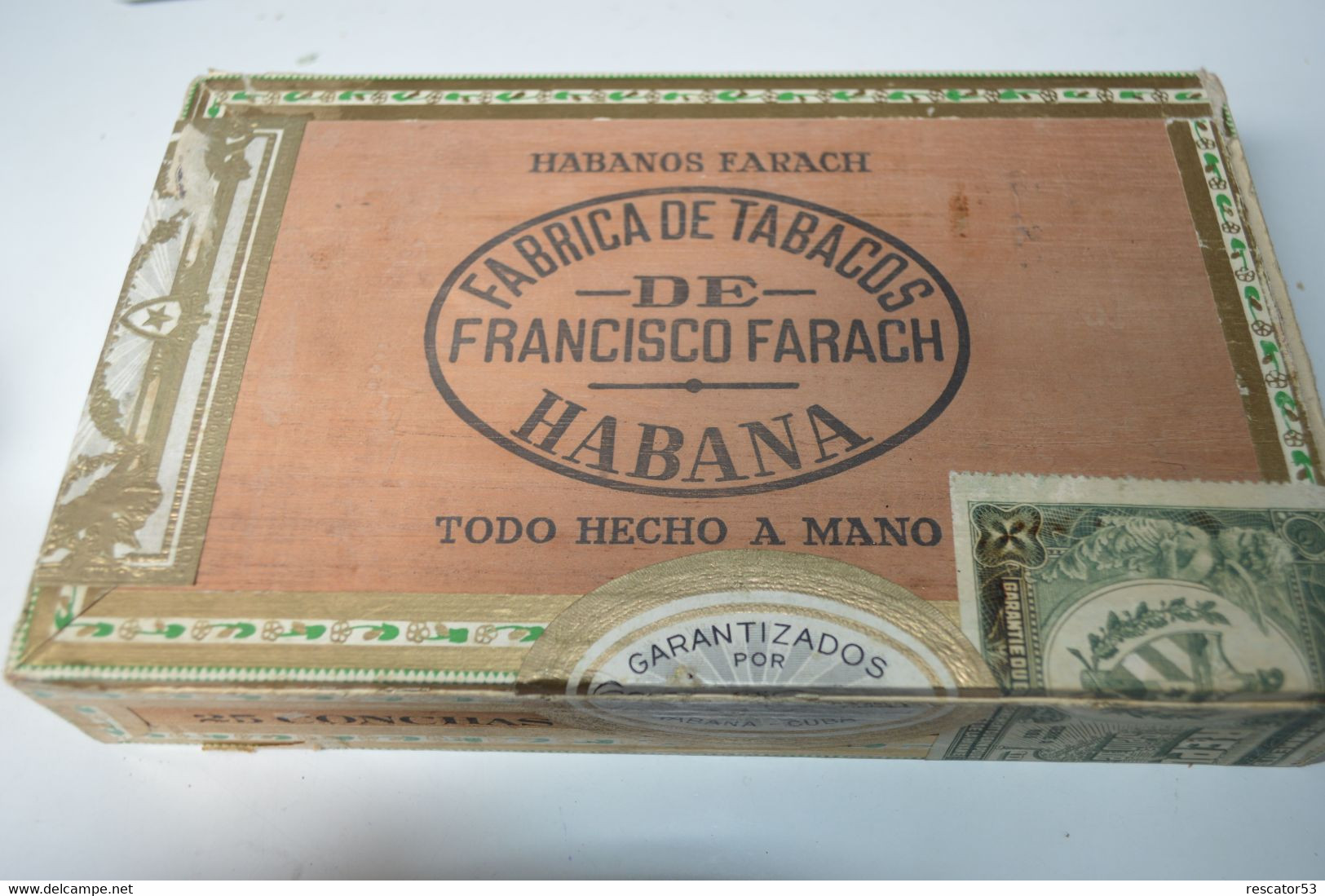 Rare Boite En Bois à Cigares Marque Francisco Farach Habana Cuba   Format 21 X 13 X 4 Cm - Autres & Non Classés