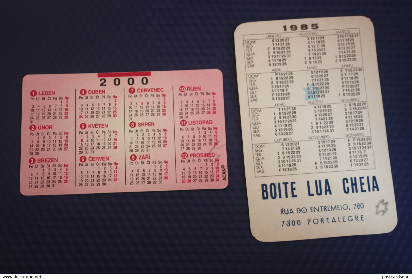Small : 1981-90 - 2 items lot / Spanish CALENDRIER DE POCHE EROTIQUE FEMME  NU- pretty girl - POCKET calendar -1983- erotic - SEXY - NUDE