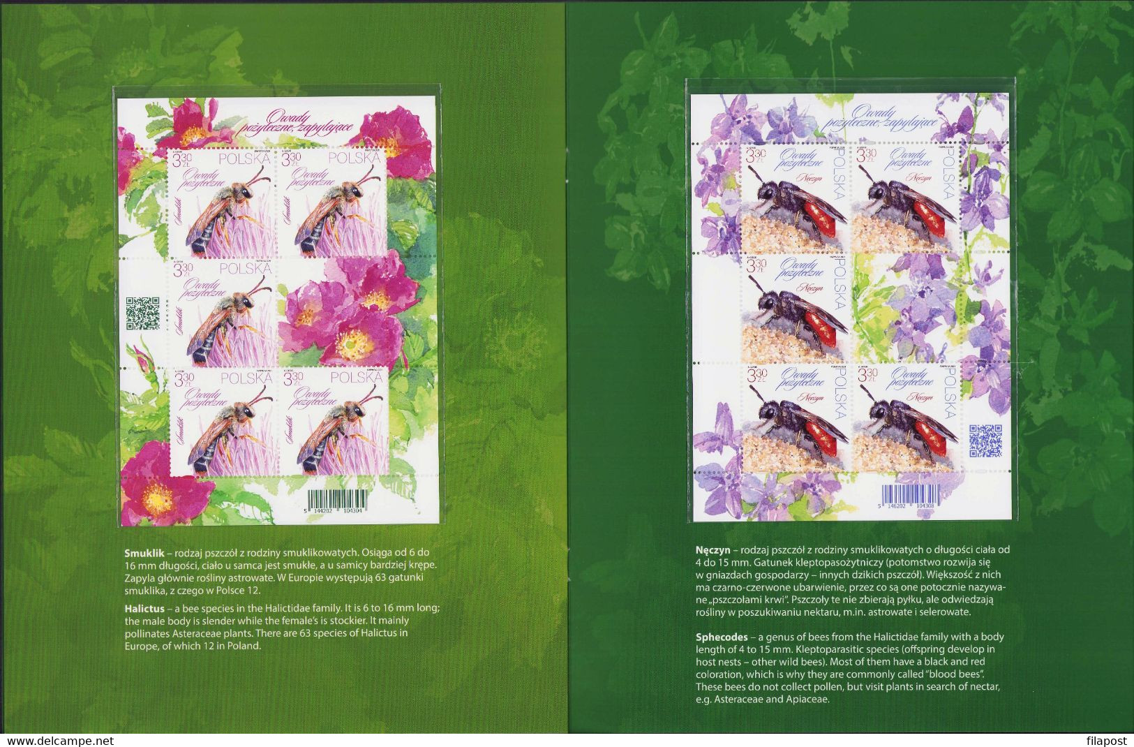Poland 2021 Booklet Folder - Beneficial Insects / Bees And Bumblebees, Flowers, Insect, Bee / With Perforated Sheets - Markenheftchen