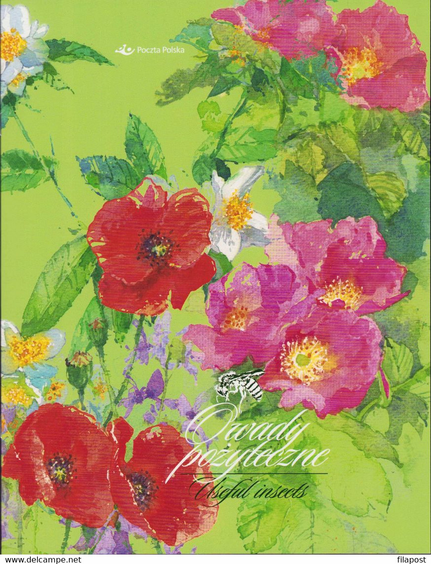 Poland 2021 Booklet Folder - Beneficial Insects / Bees And Bumblebees, Flowers, Insect, Bee / With Perforated Sheets - Carnets