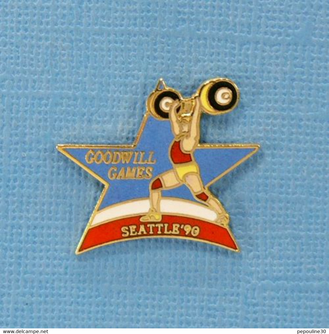 1 PIN'S //  ** HALTEROPHILIE / GOODWILL GAMES SEATTLE'90 ** . (©&TM SOC) - Gewichtheben