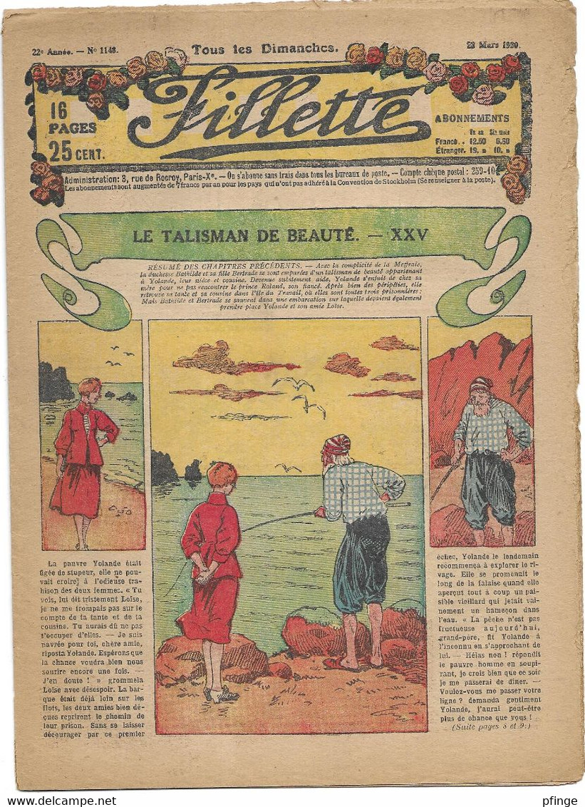 Fillette N°1148 Du 23 Mars 1930 - Fillette