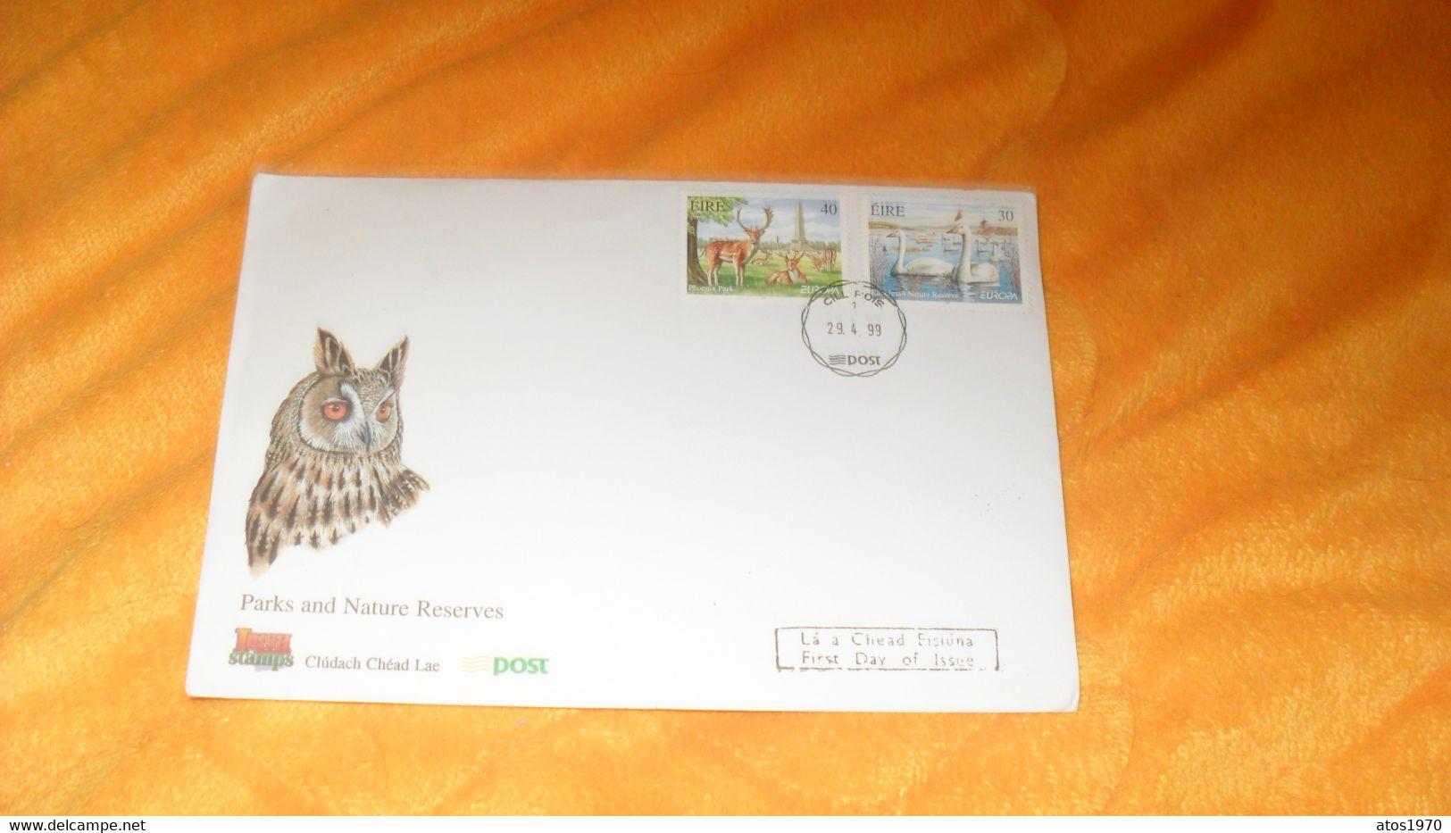 ENVELOPPE FDC DE 1999.../ PARKS AND NATURE RESERVES IRLANDE..CACHET + TIMBRES X2 EIRE EUROPA.. - Segnatasse