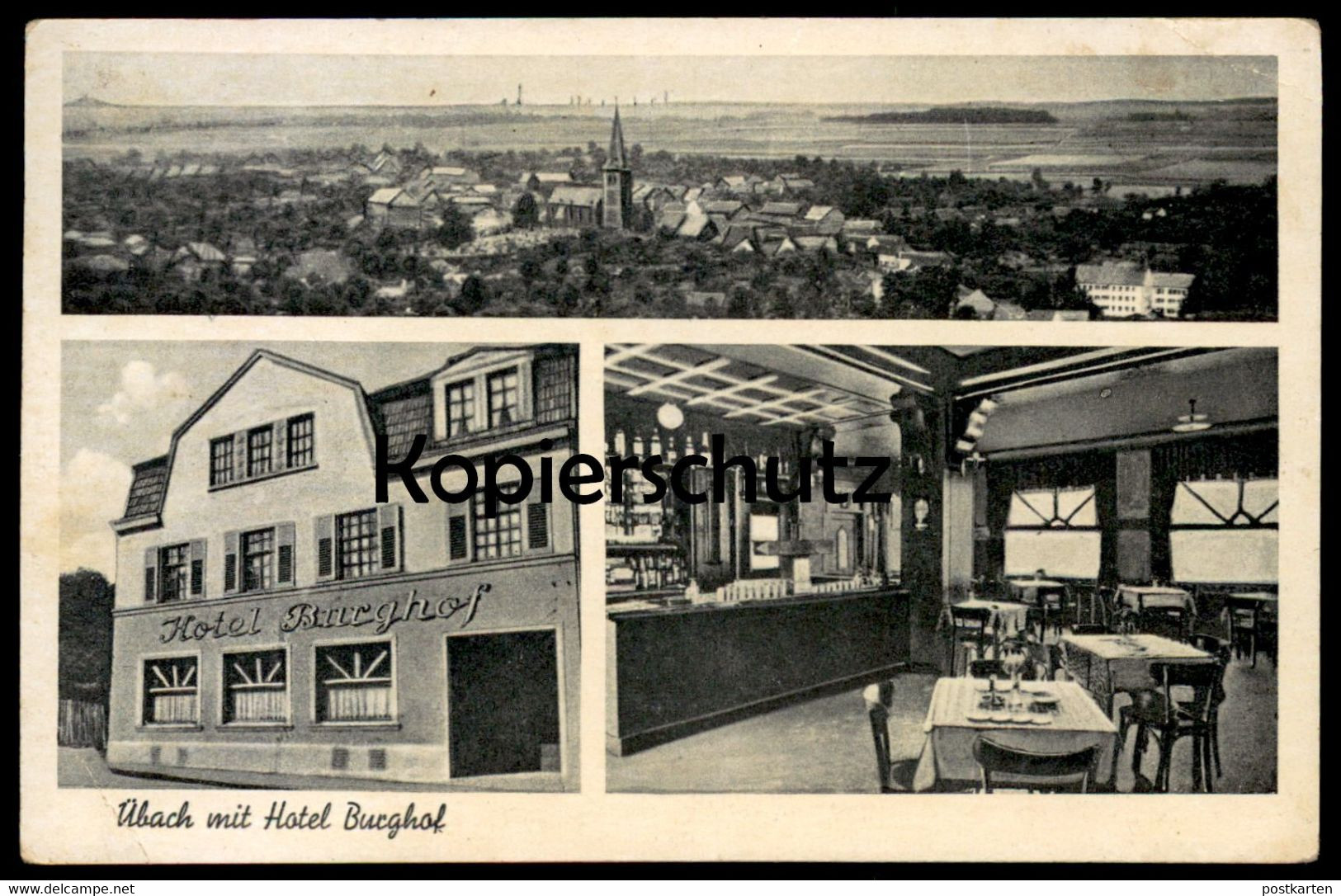 ALTE POSTKARTE ÜBACH PALENBERG MIT HOTEL BURGHOF 1943 TELEFON AMT GEILENKIRCHEN Ansichtskarte AK Cpa Postcard - Übach-Palenberg