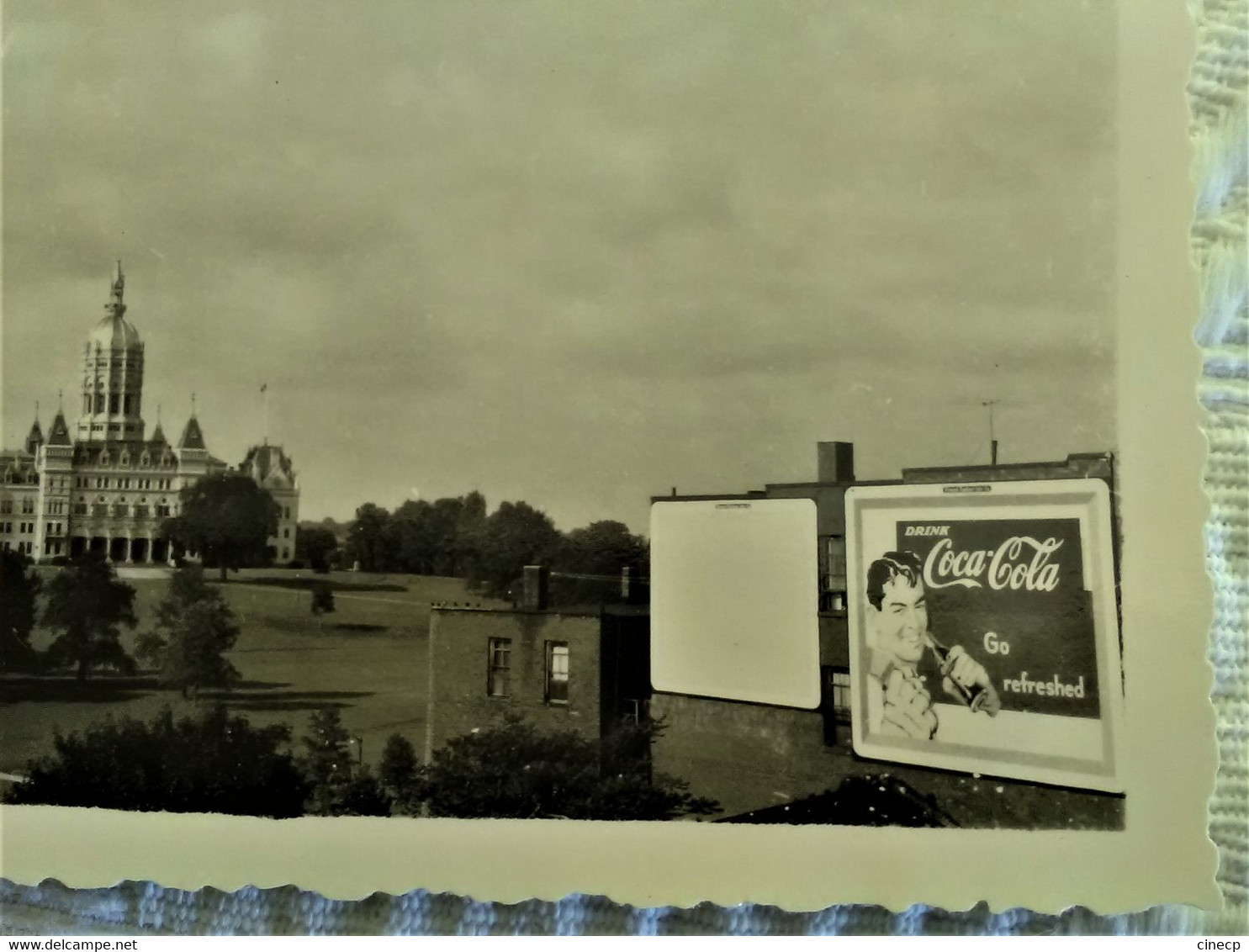 PHOTO USA ANCIENNE - HARTFORD - " Palais Du Gouverneur à Hartford " 1951 Publicité Affiche CocaCola - Hartford