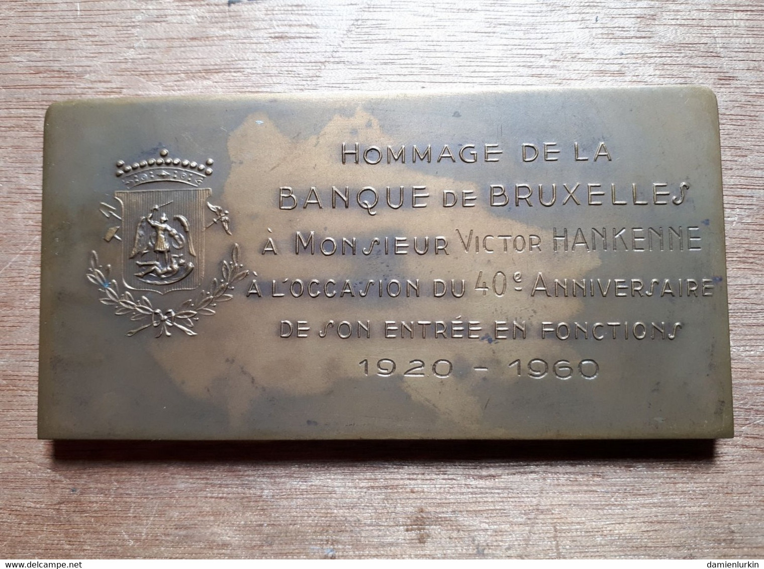 BELGIQUE BRUXELLES MEDAILLE ATTRIBUEE A VICTOR HANKENNE 1920-1960 - Profesionales / De Sociedad