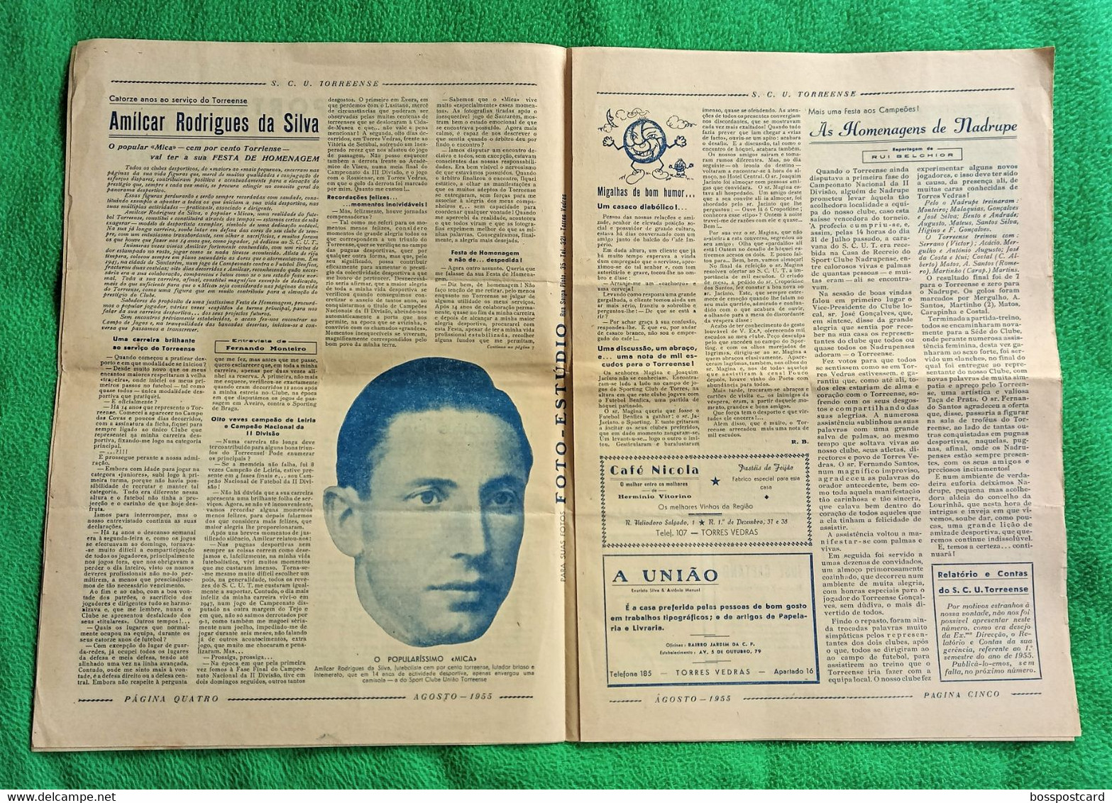 Torres Vedras - Jornal Torreense Nº 8 De Agosto De 1955 - Sport Club União, 1ª Divisão - Futebol - Estádio - Informations Générales