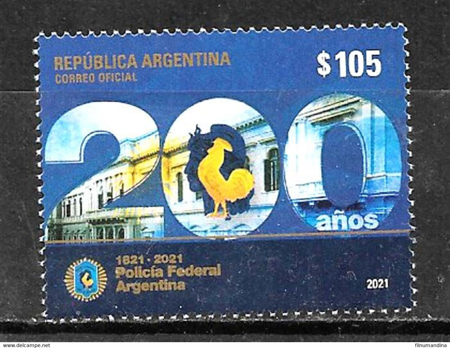 #10006 ARGENTINE,ARGENTINA 2021 MILITARIA POLICE BICENTENARY,COAT,MNH,NEUF - Ungebraucht