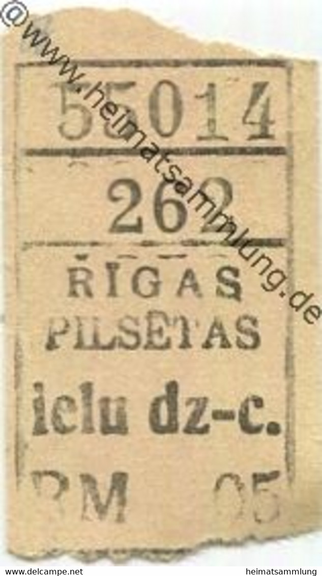 Lettland - Rigas Pilsetas - Rigaer Städtische Strassenbahnen - Fahrschein RM -.05 - Mundo