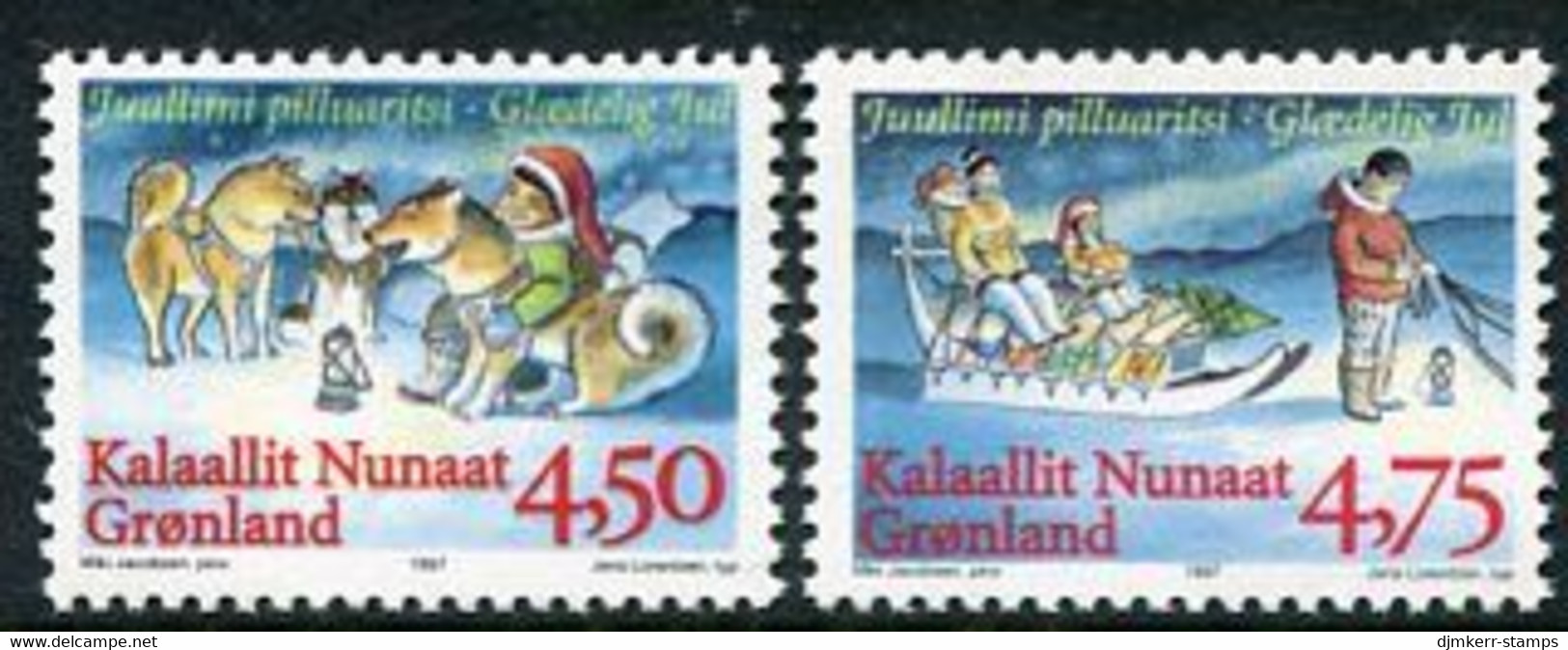 GREENLAND 1997 Christmas Fluorescent Paper MNH / **.  Michel 313y-14y - Andere & Zonder Classificatie